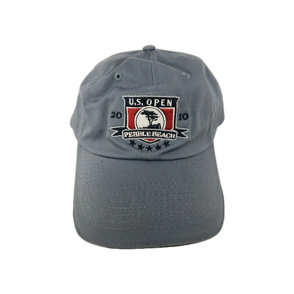 US Open Golf Pebble Beach 2010 Hat Blue Gray USGA Member Adjustable Strap